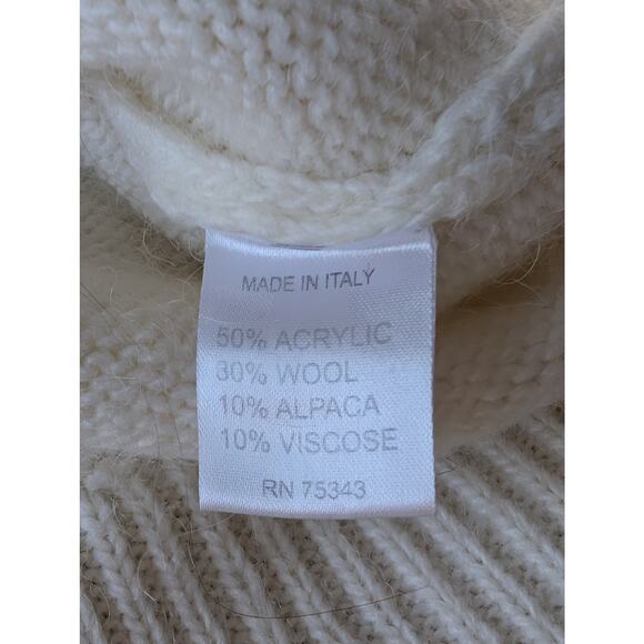Elsamanda Anthropologie White Cable-Knit Italian Sweater Wool Alpaca Blend S - Picture 9 of 9